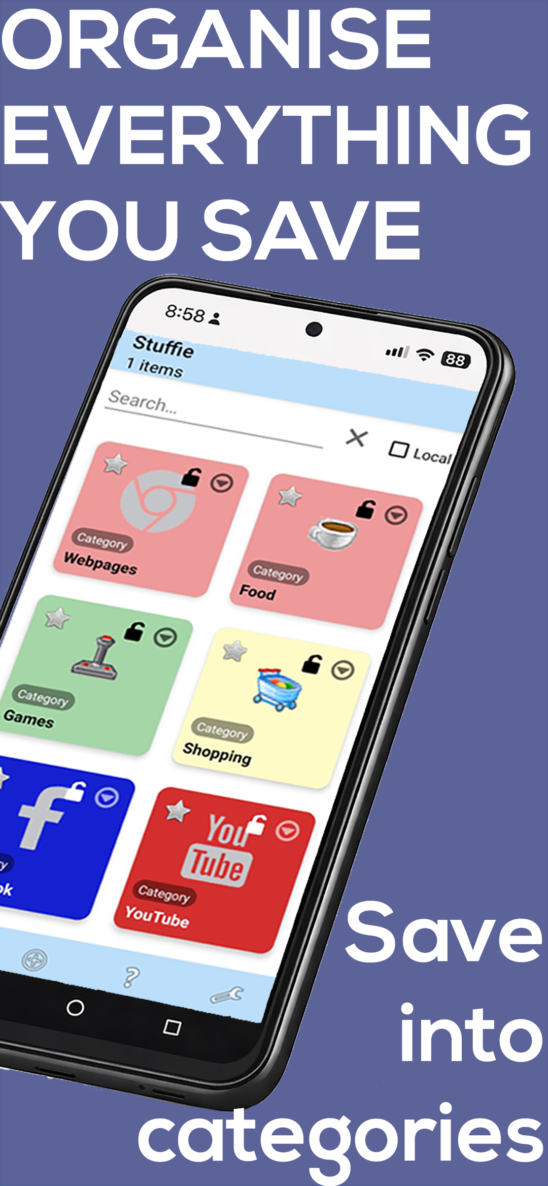 Stuffie save link interface